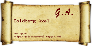 Goldberg Axel névjegykártya